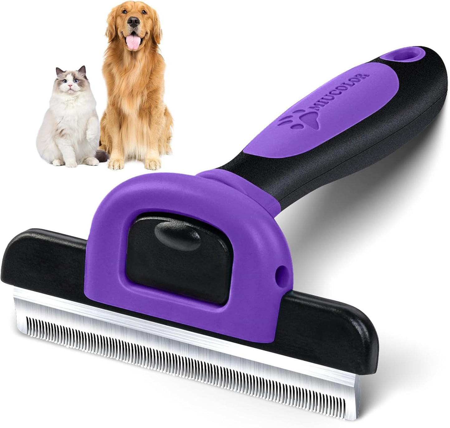 MIU COLOR Pet Grooming Brush, Deshedding Tool for Dogs & Cats, Effectively Reduces Shedding by up to 95% for Short Medium and Long Pet Hair