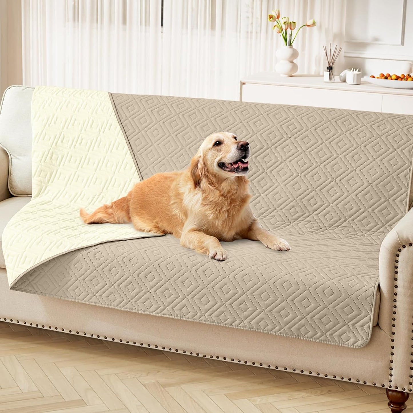 hyha Waterproof Dog Blanket, Soft Pet Bed Blankets, Waterproof Sofa Couch Cover for Dogs Washable, Reversible Pet Couch Covers for Sofa Furniture (30x70 Inch, Grey/Dark Grey)