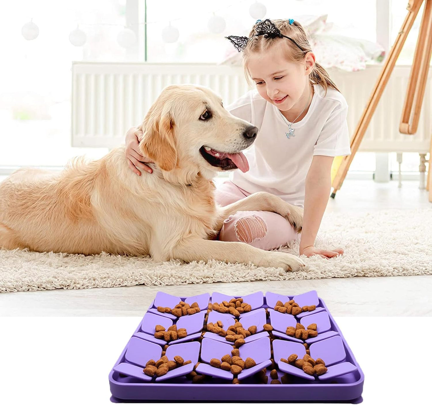 Small Silicone Snuffle Mat for Small Dogs Puppy Cat Slow Down Eating,Slow Feeder Lick Mat for Dry Wet Food for Pet Training Smell,Encourages Natural Foraging Skill,Relieving Stress