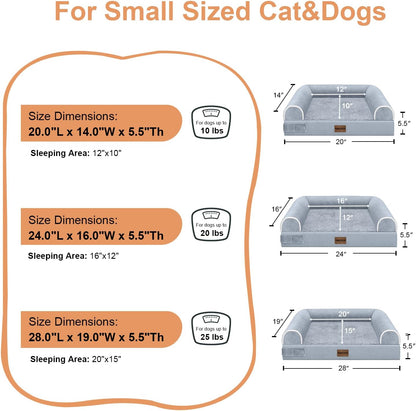 Large Dog Bed Orthopedic Washable: Beds Bolster XL Bed Large Big Dogs Memory Foam Couch Sofa Waterproof with Removable Cover