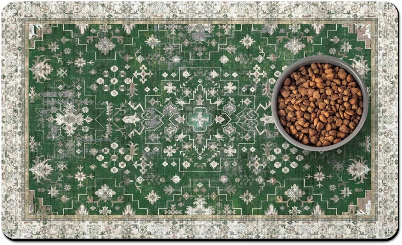 Pet Food Mats for Floor, Absorbent Dog Mat for Food and Water Dispenser Mat, Dog Food Mat Quick Dry Cat Food Mat Pet Supplies