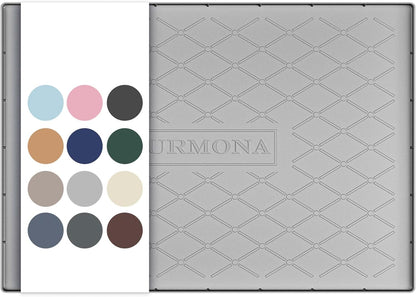 URMONA Under Sink Mat for Kitchen Waterproof, 34" x 22" Silicone Under Sink Mat for Shelf Liner Organizer, Cabinet Sink Protector Under Sink Liner for Bottom Kitchen, Bathroom(Light Grey)