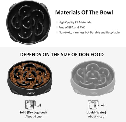 YINEYA Slow Feeder Dog Bowls, Pet Supplies that Slow Down Eating, Pet Food Bowls, Maze Dog Puzzle Feeder for Medium Breed