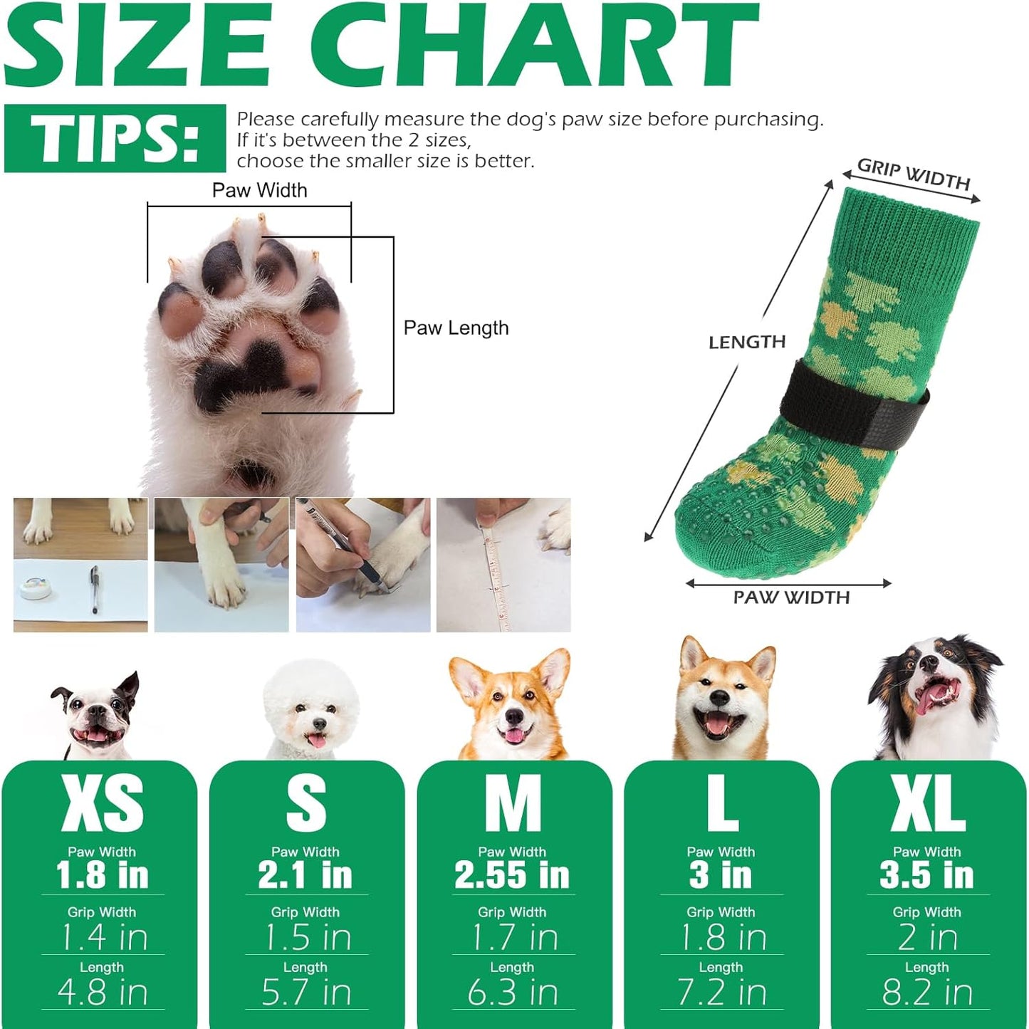 EXPAWLORER Anti Slip Dog Socks to Prevent Licking Paws, Dog Shoes for Hot Pavement, Dog Booties for Small Medium Large Senior Dogs, Traction Control Boots & Paw Protectors for Hardwood Floors