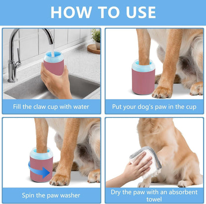 ODAWA Dog Paw Cleaner Cup Royal Blue Muddy Paw Cleaner with Soft Bristle