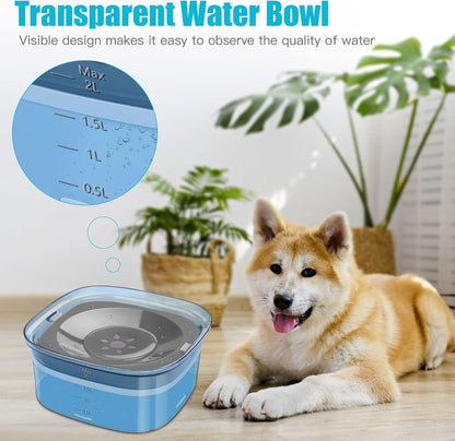 UPSKY 70oz Dog Water Bowl 2L No Spill Dog Bowls Large Capacity Spill Proof Slow Water Feeder, No Splash Pet Water Dispenser Vehicle Carried Travel Slow Drinking Bowl for Messy Drinkers