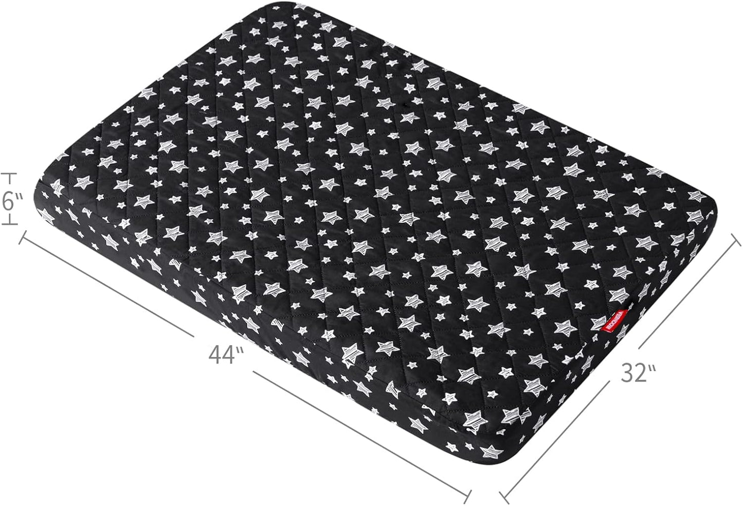 Waterproof Dog Bed Covers Replacement Washable Pet Hair Easy to Remove, Noiseless Quilted Puppy Pet Bed Cover Lovely Grey Star Print 29x41 Inches, for Dog/Cat, Cover Only