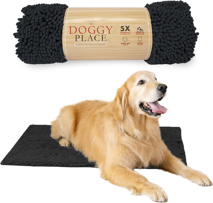 My Doggy Place Dog Mud Mat, 36"x26" Ash – Thick Microfiber Entry Rug for Snow, Mud & Salt – Absorbent, Quick-Dry, Washer-Safe & Non-Slip, Large