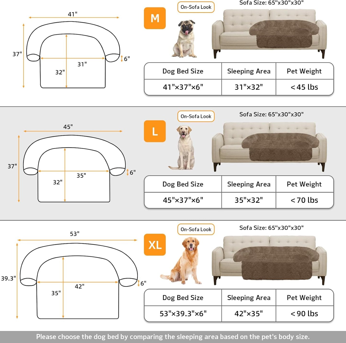 Calming Dog Bed Fluffy Plush Dog Mat for Furniture Protector with Removable Washable Cover for Large Medium Small Dogs and Cats (Large, Light Grey)