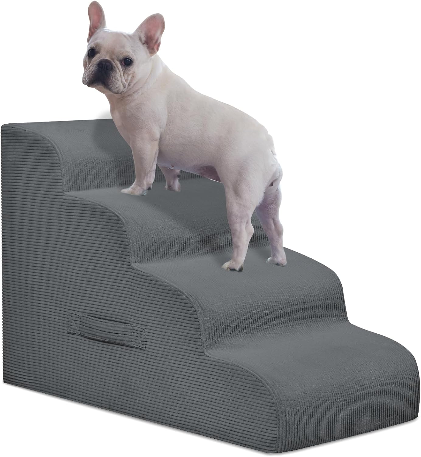 Mesa Lemon Dog Stairs & Steps for High Beds, 3 Steps High Density Foam Waterproof Dog Ramp for Small Dogs and Cats, Pet Stairs with Removable Washable Cover for Bed, Couch, Sofa and Car (H:16")