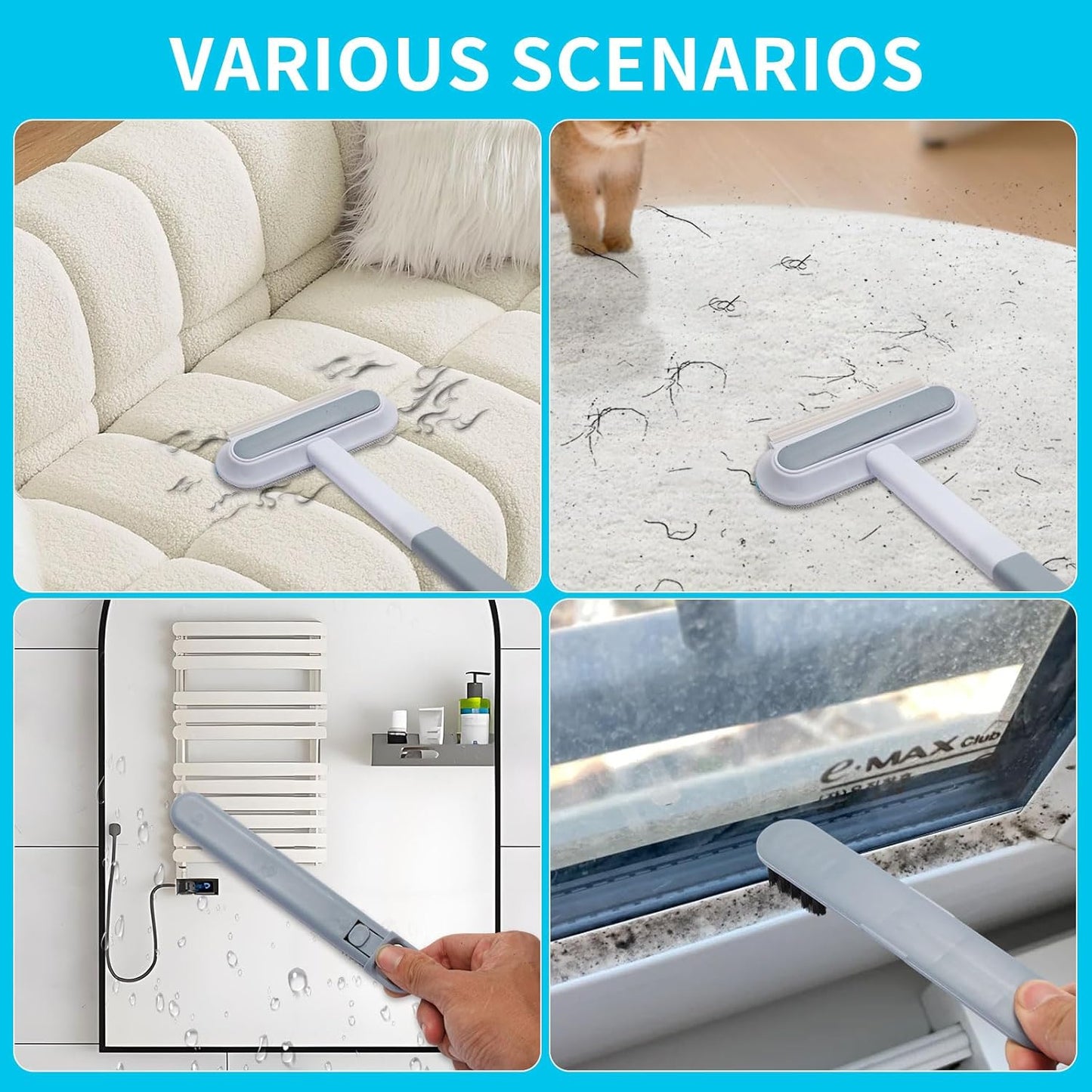 Pet Hair Remover for Furniture, Cat and Dog Hair Remover for Couch, Carpets, Clothes Reusable and Washable Lint Brush Pet Hair Removal Tool