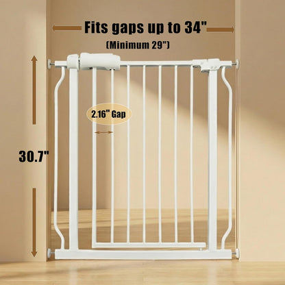 Extra Wide 76.4-81 Inch Large Baby Gates for Stairs, Doorways - No Drilling, Pressure Mounted Pet Gates for Kids & Dogs