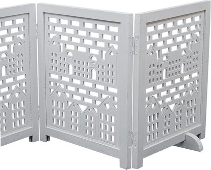 Freestanding Pet Gate for Dogs, Foldable Wooden Dog Gate for House, Indoor Dog Gate for Stair, Doorway, House Design Gates for Dogs Indoor, 72 Inch Wide, (18" x4 Panels 72 inch), Burnt Finish