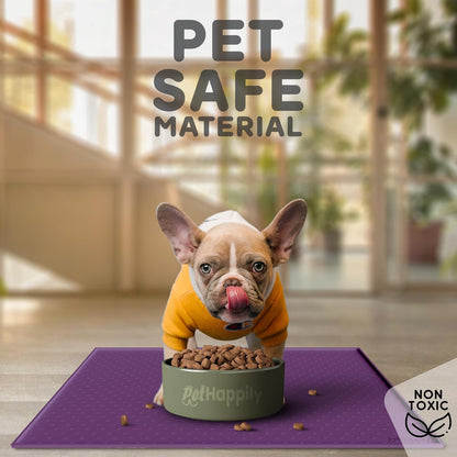 Dog Food Mat - Raised Edges Dogs Mat for Food and Water Prevent Spill, Waterproof Cat Food Mats Protect Floors, Easy Clean Dog Bowl Mats for Food and Water, Silicone Pet Feeding Placemats