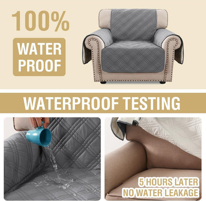H.VERSAILTEX 100% Waterproof Slipcovers for Couches and Sofas Modern Pet Couch Cover Thick Soft Furniture Protector with Elastic Straps(Sofa, Lily Pad/Beige)