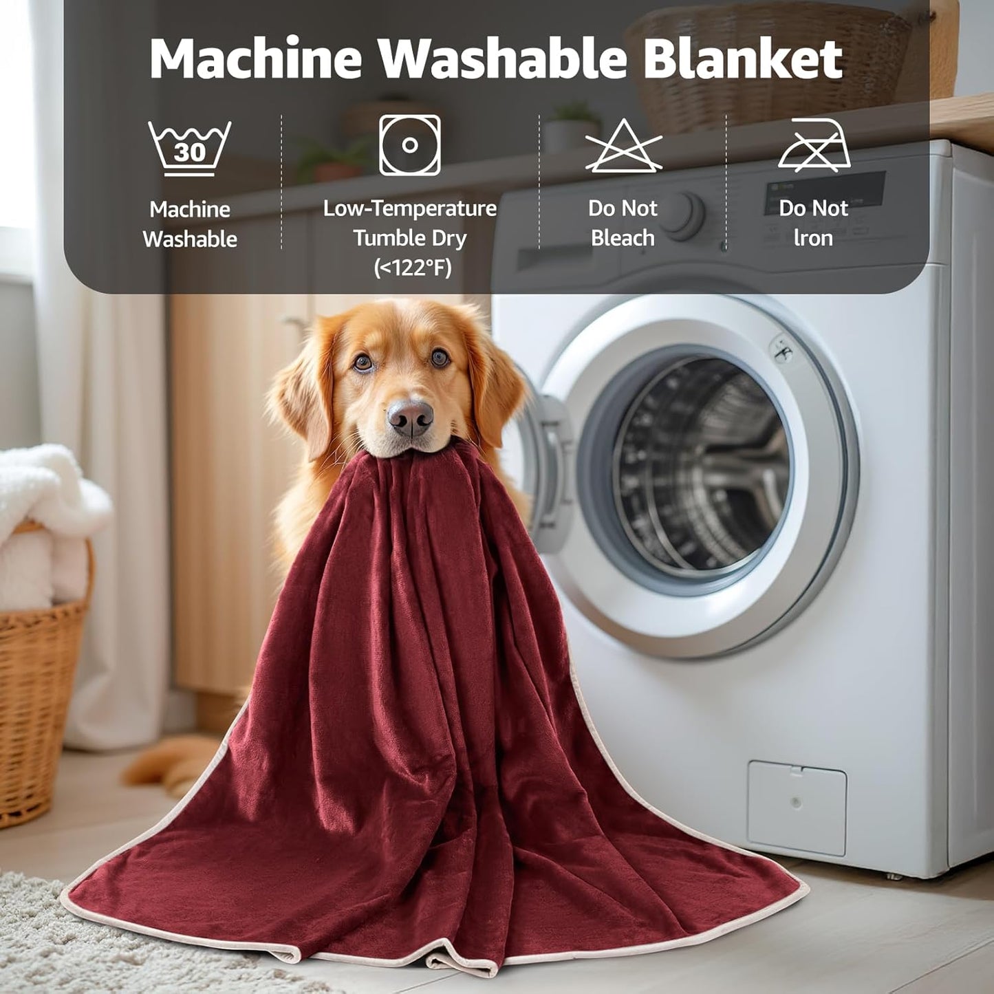 LOOBANI Waterproof Blanket for Bed: Reversible Soft Flannel Twin Bed Blanket 60" x 80", Leakproof Throw Spill-Proof Dog Pet Blanket for Couch Cover, Movie Time, Camping, Travel, Grey