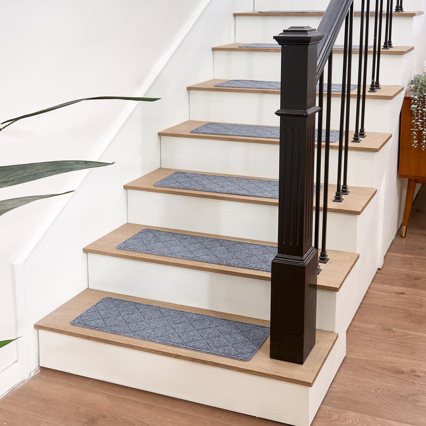 HITSLAM Stair Treads for Wooden Steps, 15 Pack 8 x 30 Inch Peel and Stick Carpet Stair Treads Non-Slip Indoor, Safe for Kids and Dogs, Stair Runners with Self-Adhesive Backing, Easy to Install, Brown