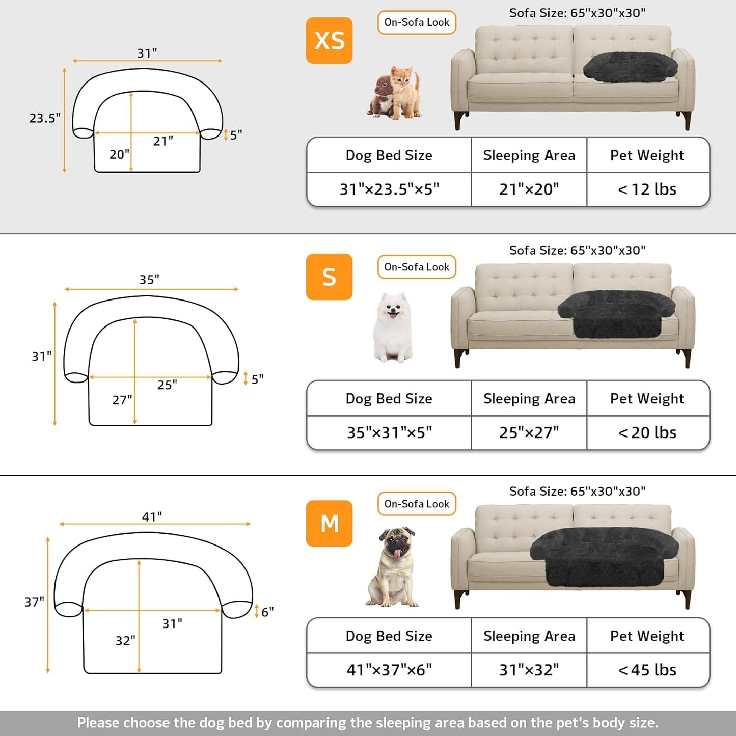 Calming Dog Bed Fluffy Plush Dog Mat for Furniture Protector with Removable Washable Cover for Large Medium Small Dogs and Cats (Large, Light Grey)