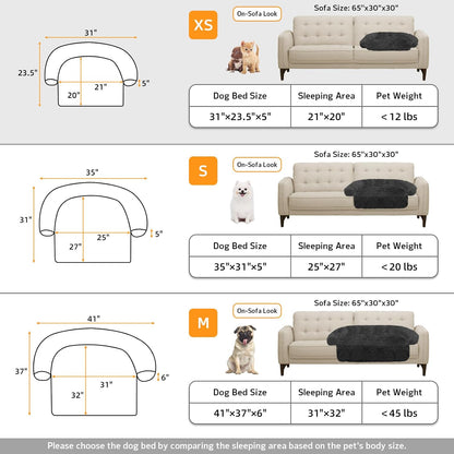 Calming Dog Bed Fluffy Plush Dog Mat for Furniture Protector with Removable Washable Cover for Large Medium Small Dogs and Cats (Large, Light Grey)