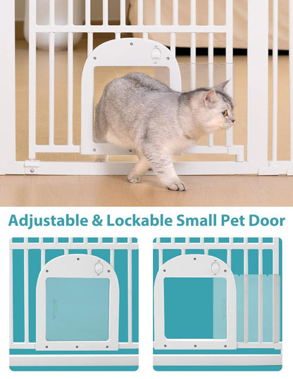 No Pawblems 55" Extra Tall Pet Gate for Cat/Dog, 29-40" Wide Auto Close Tall Dog Gate for Doorways/Hallways, 1.37" Ultra Narrow Spacing, NO Drilling Pressure Mounted, Black