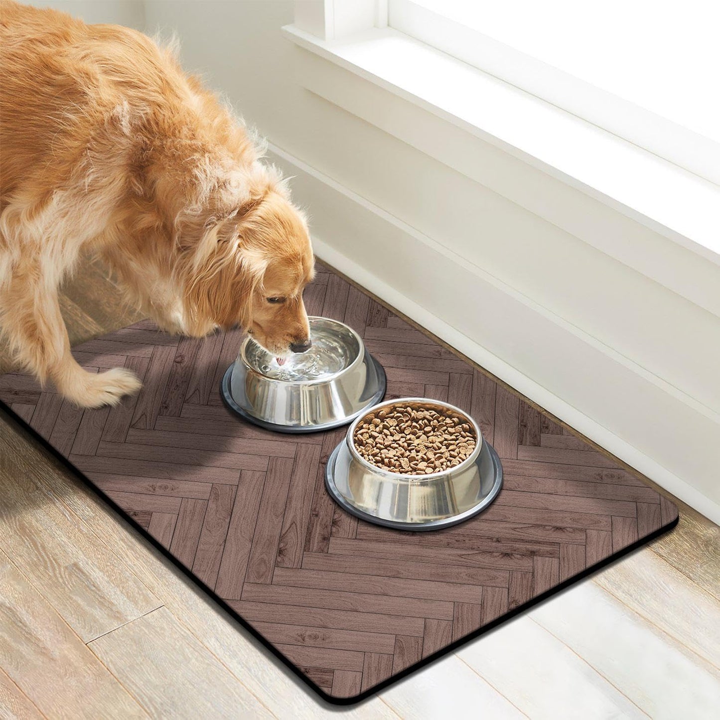 Dog Food Mats for Floors Absorbent, Pet Cat Food Mat - Quick Dry Dog Bowl Mats for Food and Water, Eco-Friendly Pet Supplies
