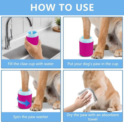 ODAWA Dog Paw Cleaner Cup Royal Blue Muddy Paw Cleaner with Soft Bristle