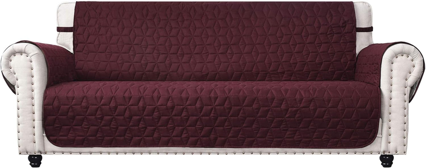 Ameritex Couch Sofa Slipcover 100% Waterproof Nonslip Quilted Furniture Protector for Dogs, Children, Pets, Machine Washable (Beige, 68")