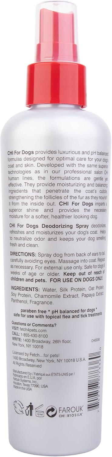 CHI for Dogs Detangling Finishing Spray, Leave-In Dog Grooming Mist to Help Release Tangles & Knots, Light Conditioning Shine Finish, Sulfate & Paraben Free, Made in the USA, 10 Fl Oz
