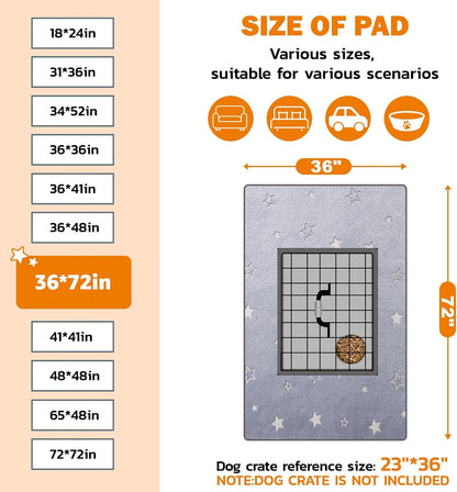 LOOBANI Washable Pee Pads for Dogs, 2 Pack 31 x 36 in Reusable Pee Pads for Dog Mat Puppy Mats Training Non Slip Whelping Mat for Dog Playpen, Crate, Car, Grey