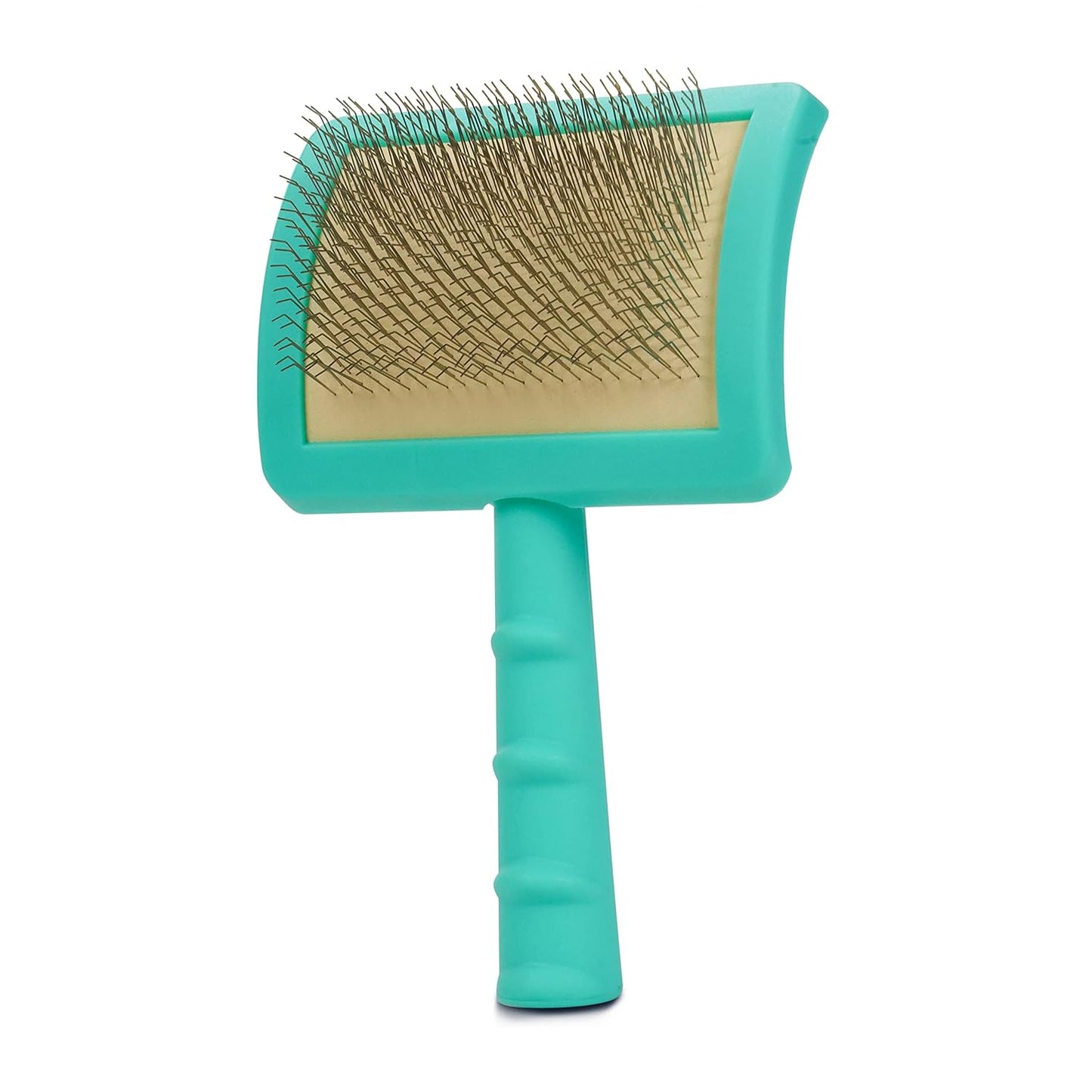 Jelly Pet Universal Slicker Brush for Dogs, Dog Grooming Brush, Remove Tangles and Dead Undercoat, Tuffer Than Tangles, Maltese Shi-Tzu Poodle Bichon, Firm Pins, Teal, Small