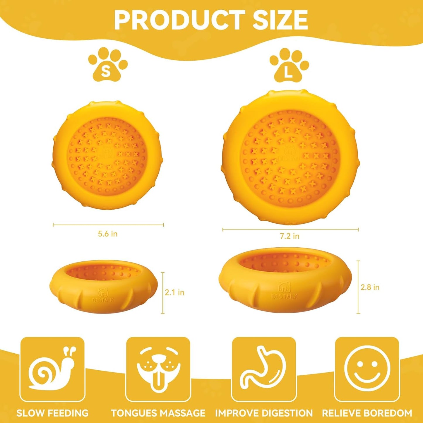 Dog Lick Bowl, Bestalk Wobbly Freeze Bowl Enrichment Feeder for Dogs, Anxiety Relief Lick Mat Puzzle Toy for Distraction, BPA Free Silicone, Dishwasher Safe(Rose,S)