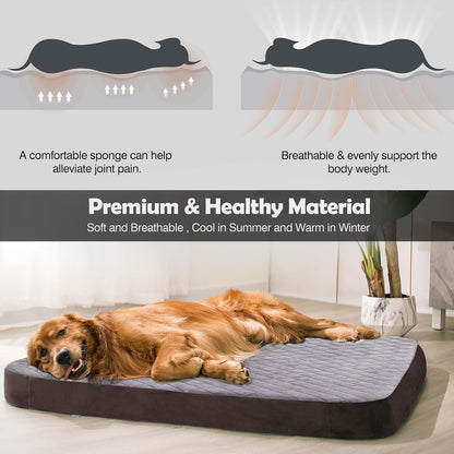 Large Dog Bed, High Density Foam, Good Resilience for Enough Cushion to Large Dogs Such as Great Dane, 47 * 39 Inches Widen Pet Bed, Non Slip Bottom with Removable Washable Cover