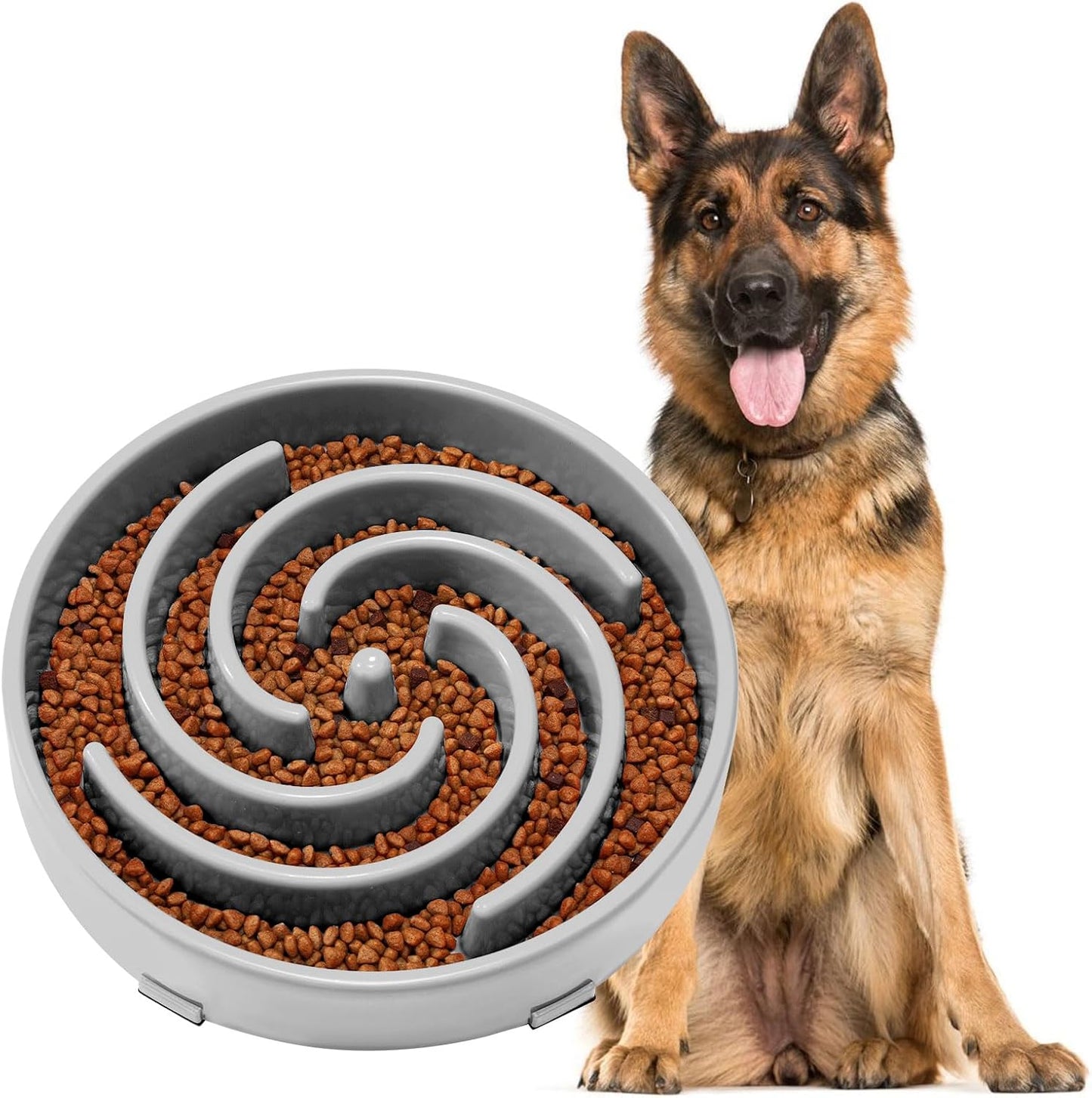 JASGOOD Slow Feeder Dogs Bowl for Large Medium Dogs,Anti-Gulping Pet Slower Food Feeding Bowls Stop Bloat,Preventing Choking