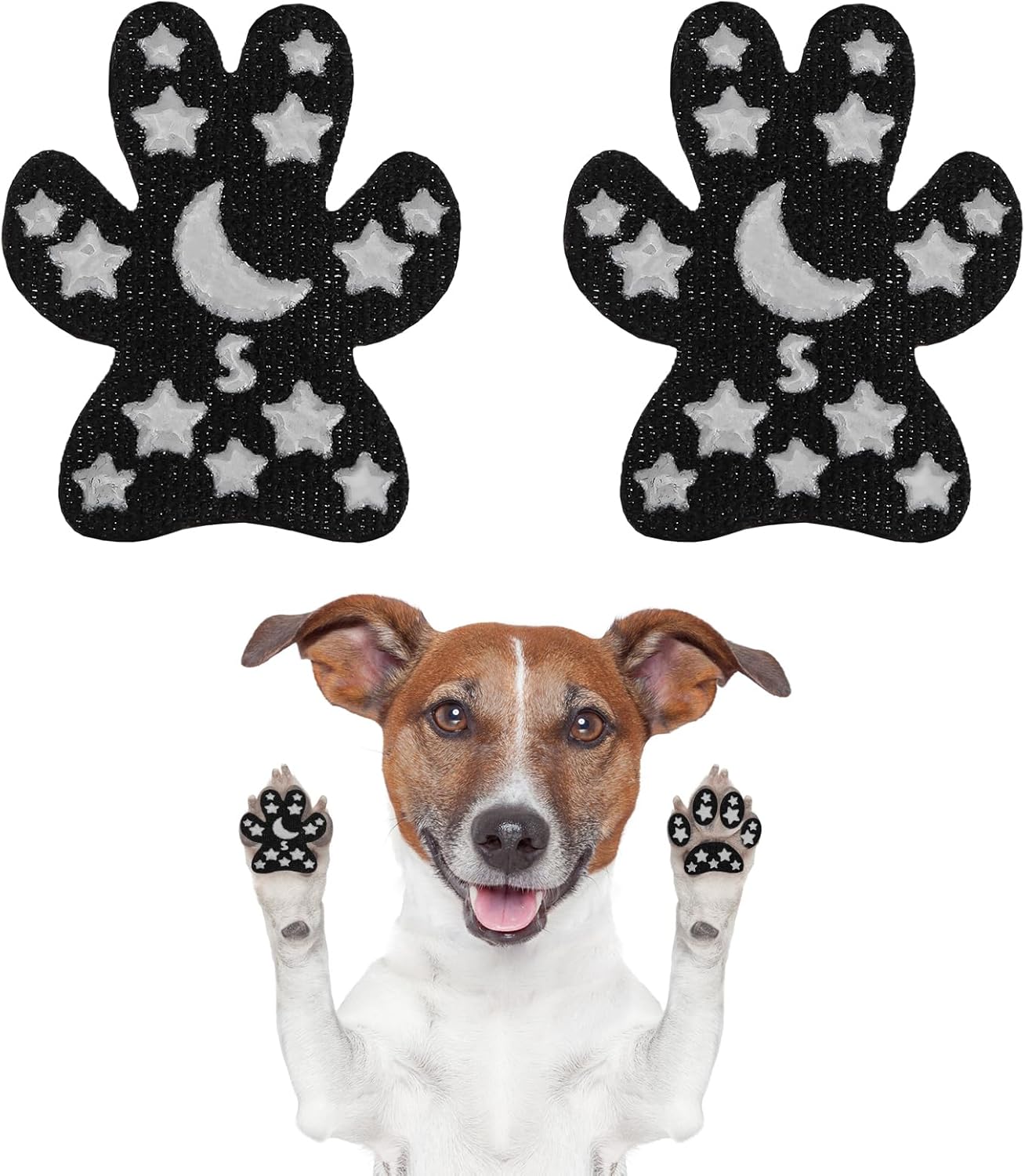 BEAUTYZOO Dog Paw Protector Anti-Slip, Paw Pads for Dogs Traction On Hardwood Floors, Paw Stickers Toe Grips for Hot/Cold Pavement for Senior Dogs, Shoes Boots Socks Replacement, 6 Sets (24 pcs) XXL