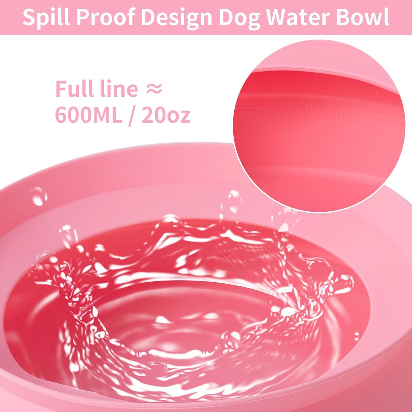 SLSON Spill Proof Dog Water Bowl for Cars,Collapsible No Splash Dog Travel Bowls Integrated Molding Portable Pet Bowl for Vehicle Road Trip Truck,RV,SUV,Boat Accessories (Cold Grey)