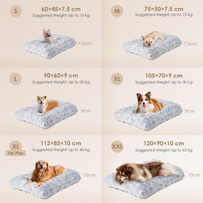 EHEYCIGA Fluffy Dog Crate Bed for Medium Dogs, Plush Faux Fur Crate Pad, Calming Anti Anxiety Medium Dog Bed, Washable Soft Warm Crate Mat with Non-Slip Bottom