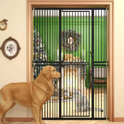 74.8" Extra Tall Pet Gate for Cat, 29.5"-36" Extra Wide Cat Gate with 8 Pressure Bolts, NO Drilling Pressure Mounted Tall Dog Gate Indoor, (White)