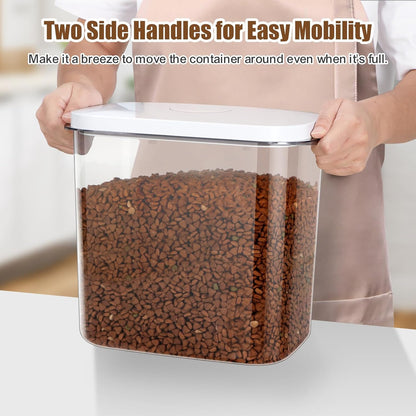 TBMax Dog Cat Food Storage Container 6-8 Lbs with Easy-Carrying Handles, Stackable Pet Food Dog Treat Container with Pop Up Lids, Airtight Food Storage Bin for Kitchen Organization