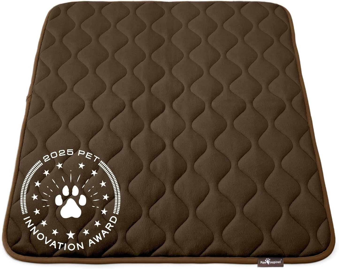 Paw Inspired Washable Padded Crate Mats for Dogs | 29” x 18” Pad, Fits 30-inch Kennels | Leakproof, Waterproof Bottom, Plush Pet Beds (Gray)