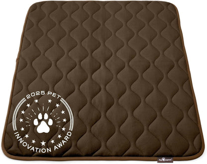 Paw Inspired Washable Padded Crate Mats for Dogs | 29” x 18” Pad, Fits 30-inch Kennels | Leakproof, Waterproof Bottom, Plush Pet Beds (Gray)