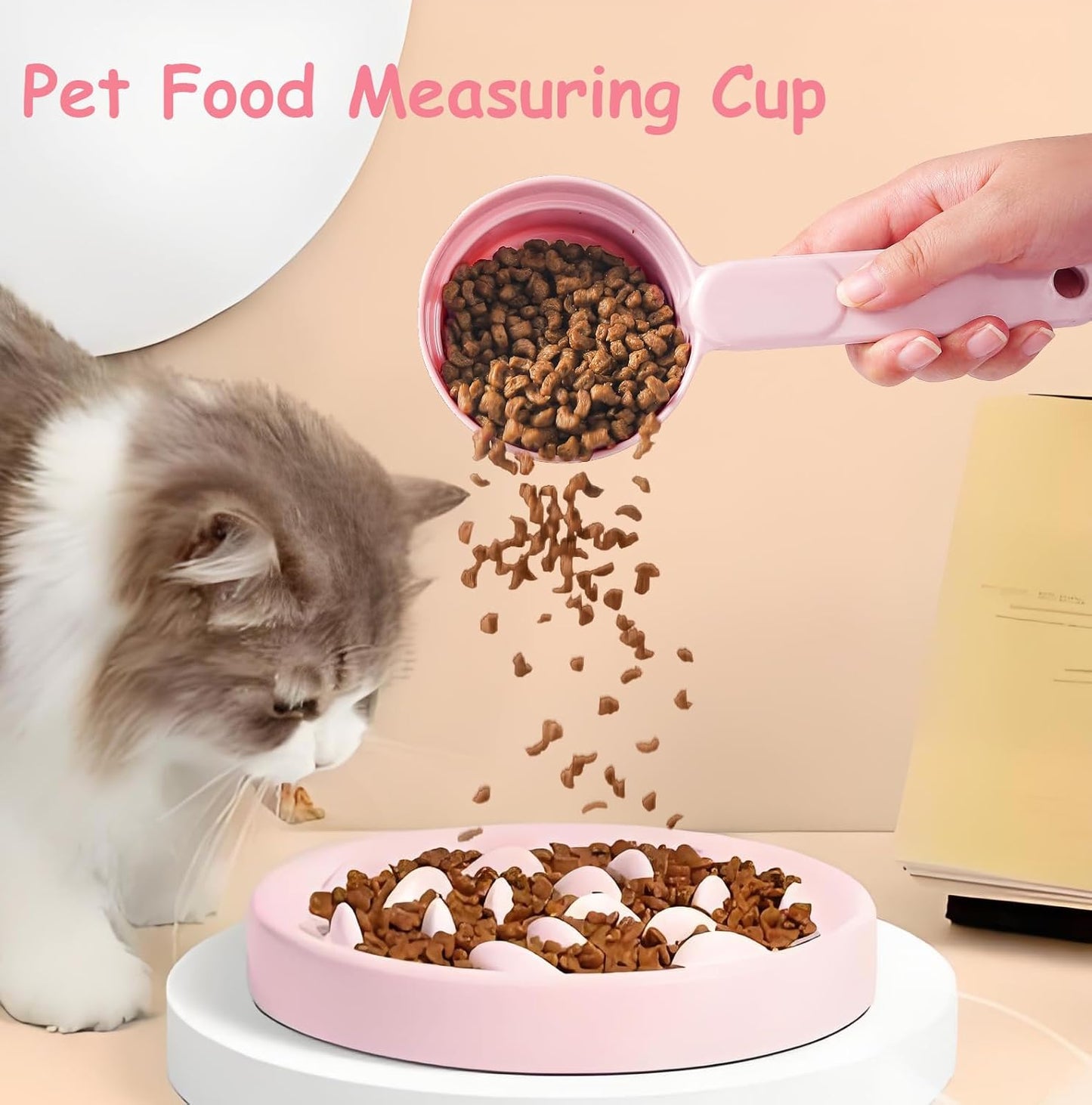 Joyinjojo Dog Food Scoop 1 Cup 1/2 Cup - Melamine Dog Food Measuring Cup, Pet Food Scoop for Dog Cat...Comfortable Long Handle for Easy to Scoop Food