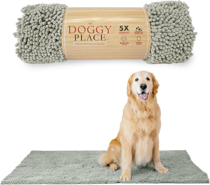 My Doggy Place Dog Mud Mat, 36"x26" Ash – Thick Microfiber Entry Rug for Snow, Mud & Salt – Absorbent, Quick-Dry, Washer-Safe & Non-Slip, Large