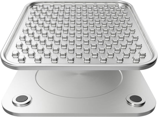 Double Wall Stainless Steel Lick Mat for Dogs & Cats - Chew Proof & Whisker Friendly, Non-Slip Base, for Calm Feeding & Anxiety Relief - Dishwasher Safe Slow Feeder Pad [1Pack]