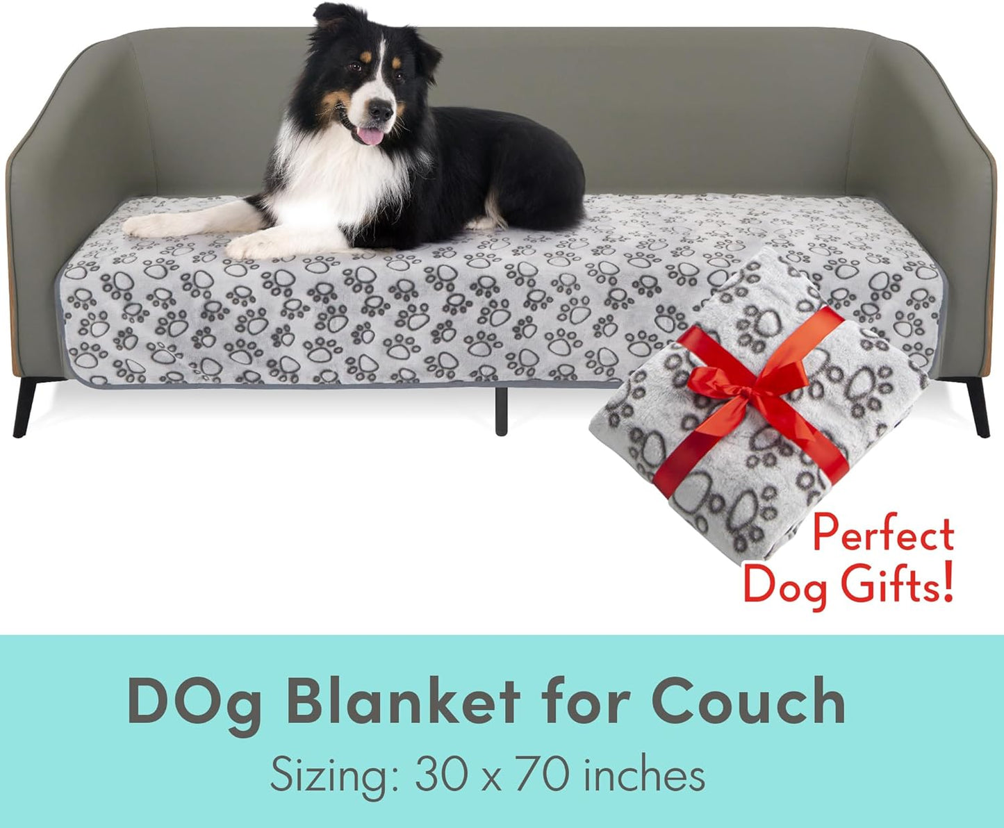 Stuffed® Premium Soft Dog Blanket Washable, 40"x32" Cat Blanket for Indoor Cats Large Medium Small Dog Puppy Essentials (Grey)