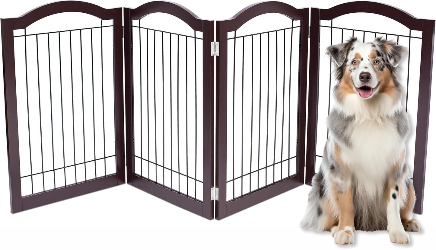 Internet's Best Wire Dog Gate with Arched Top - 4 Panel - 30" Tall - White