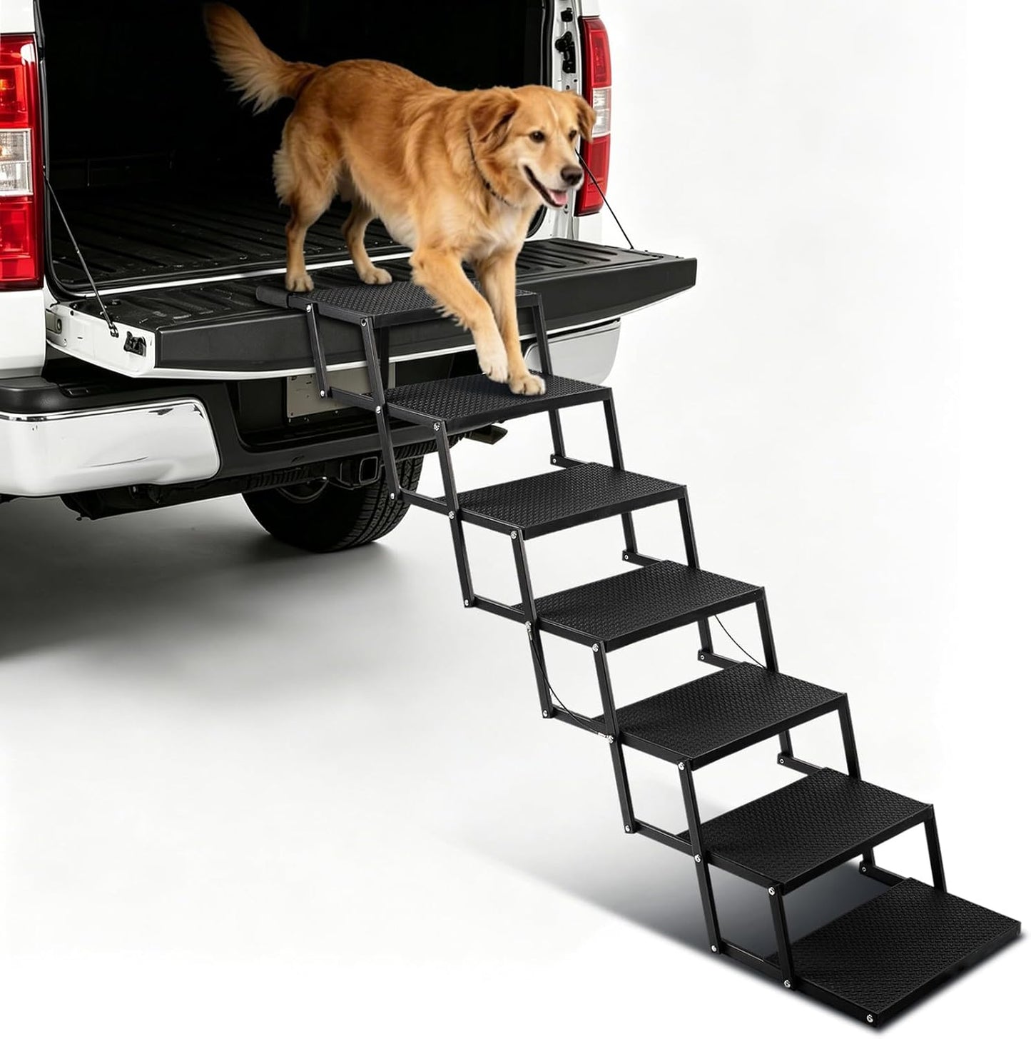 Dog Steps for Car and Truck,25.6" H Foldable Dog Stairs for Large Dogs, Lightweight Pet Stairs Supports Up to 350 lbs, 5 Steps