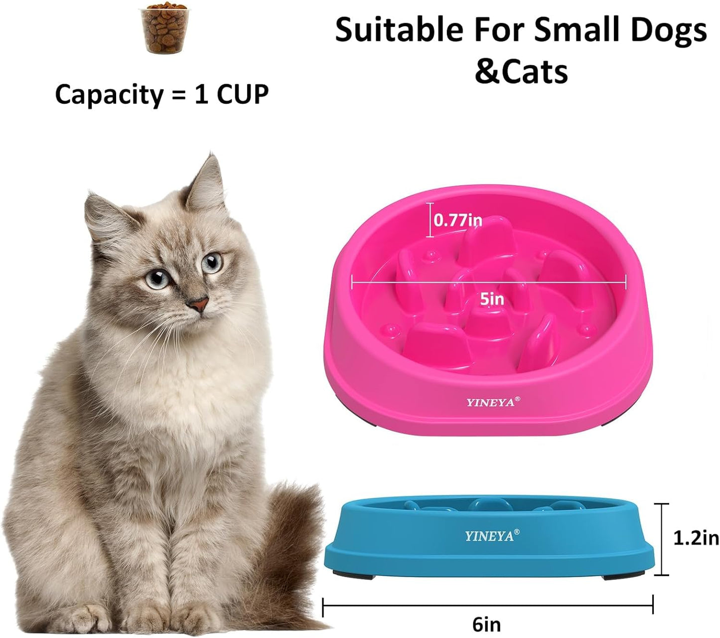 YINEYA Slow Feeder Dog Bowls, Pet Supplies that Slow Down Eating, Pet Food Bowls, Maze Dog Puzzle Feeder for Medium Breed