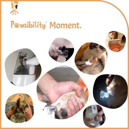 Pawsibility Pet Nail Clipper PRO 2026 - Quick-Vision LED Light | 2-Stage Adjustable Professional-Grade Blade | Adjustable Magnifier Safety Guard - for Cats, Small, Medium and Large Dogs - Brown
