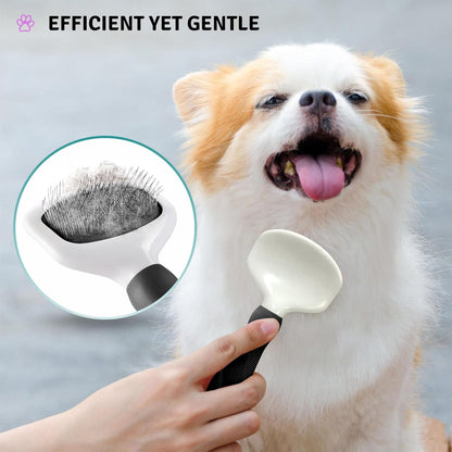 Poodle Pet Slicker Brush - For Dogs, Cats, Rabbits - Matted/Loose Fur, Knots - Suitable for Doodle/Goldendoodle Grooming and Shredding Short/Long Hair