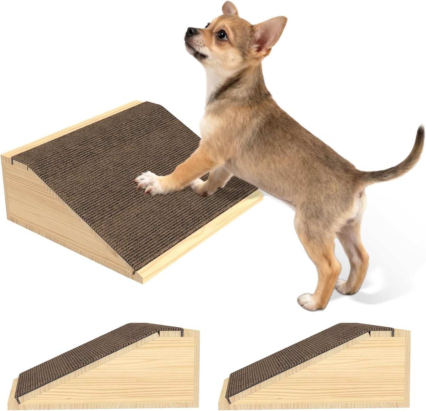 TIMHAKA Dog Ramp for Stairs, Non-Slip Dog Stairs, Low-Angled Pet Ramps for Small, Medium Dogs & Cats, Step and Stair Assist for Injured and Older Pets, 2 Pack